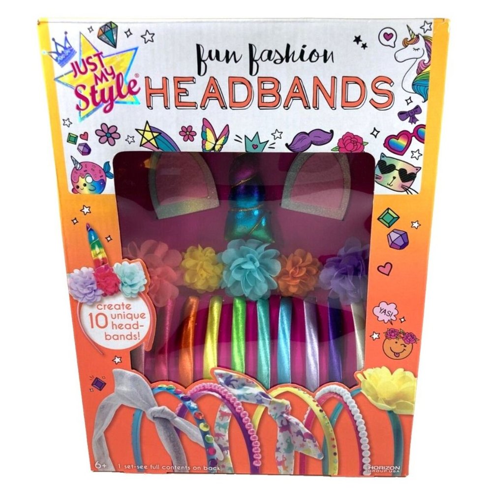 JUST MY STYLE Fun FASHION HEADBANDS UNICORN Birthday Party Set 10 Hair Band
